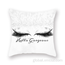 Canvas Eyelash Cushion Covers Gold sliver foil customized cushion covers Supplier